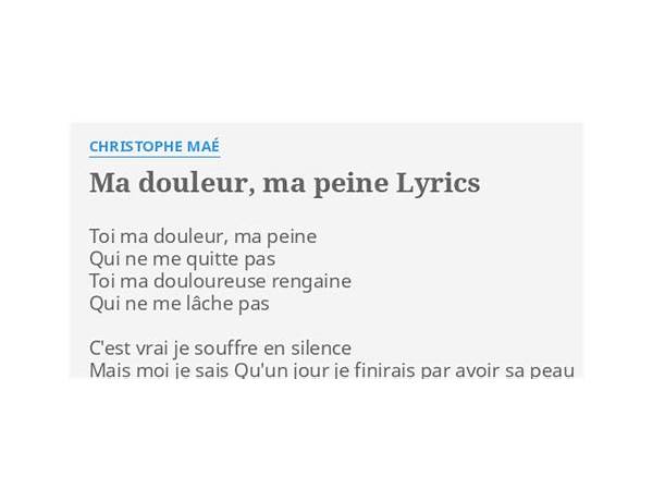 Ma Peine fr Lyrics [SONBEST]