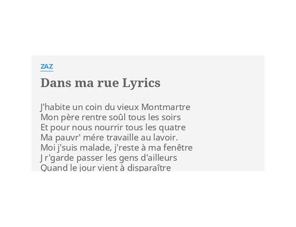 Ma rue fr Lyrics [MZ]