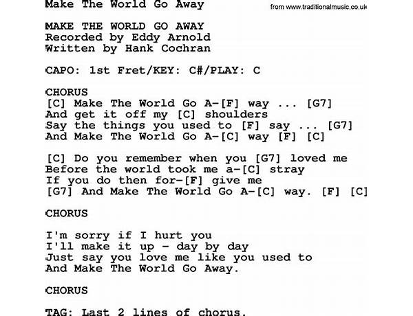 Make the World Go Away en Lyrics [Eddy Arnold]