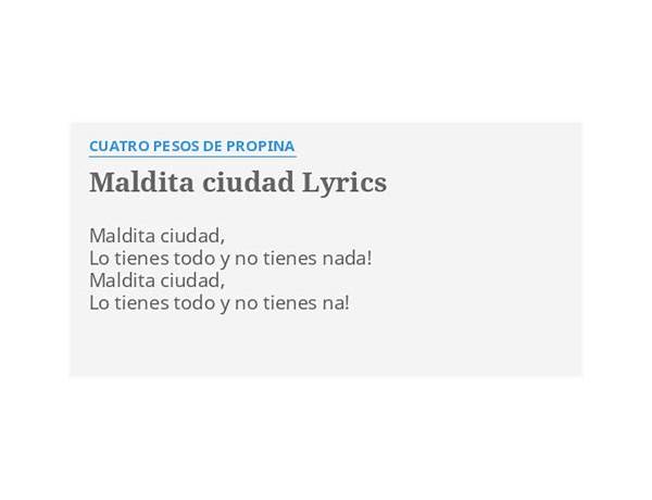 Maldita ciudad es Lyrics [Albert Pla]