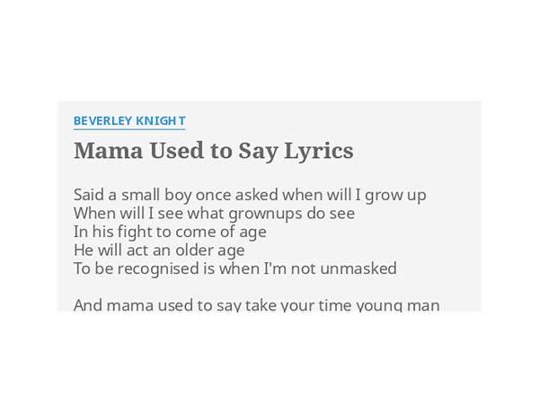 Mama Used To Say en Lyrics [Krayzie Bone]