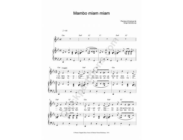 Mambo miam miam fr Lyrics [Serge Gainsbourg]