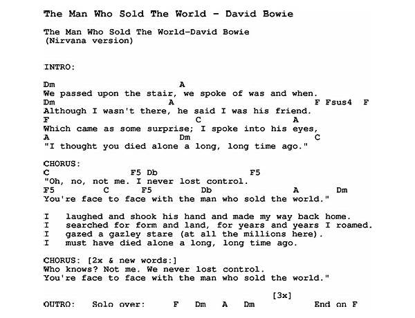 Man Who Sold the World en Lyrics [Tyler Cassidy]