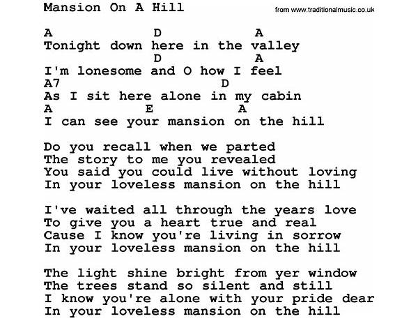 Mansion On A Hill en Lyrics [Conor Burns]