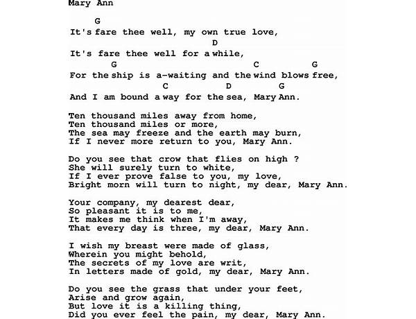 Mary Anne de Lyrics [Brunner & Brunner]