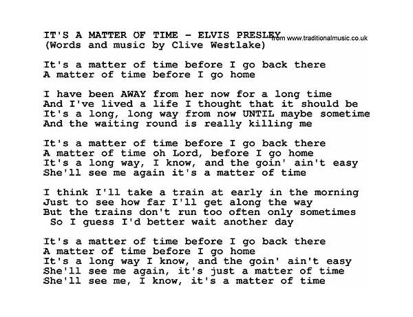 Matter of Time en Lyrics [Berlin]