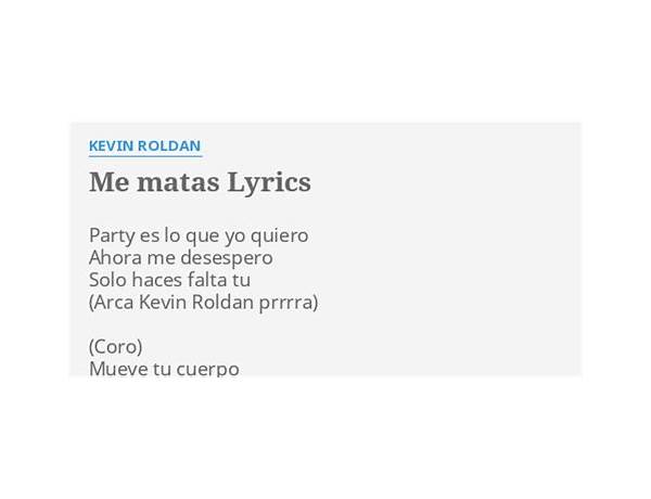 Me Matas es Lyrics [Darkiel]