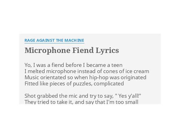 Microphone Fiend en Lyrics [Professorlexicon]
