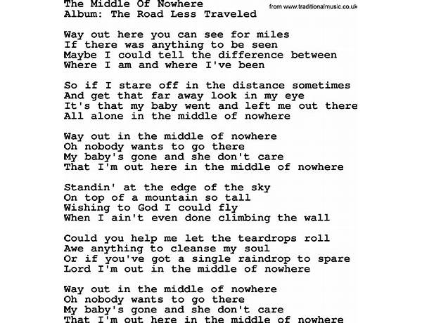 Middle Of Nowhere en Lyrics [Ryan Skid]