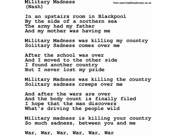 Military Madness en Lyrics [Woods]