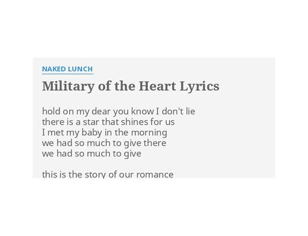 Military Of The Heart en Lyrics [Naked Lunch]