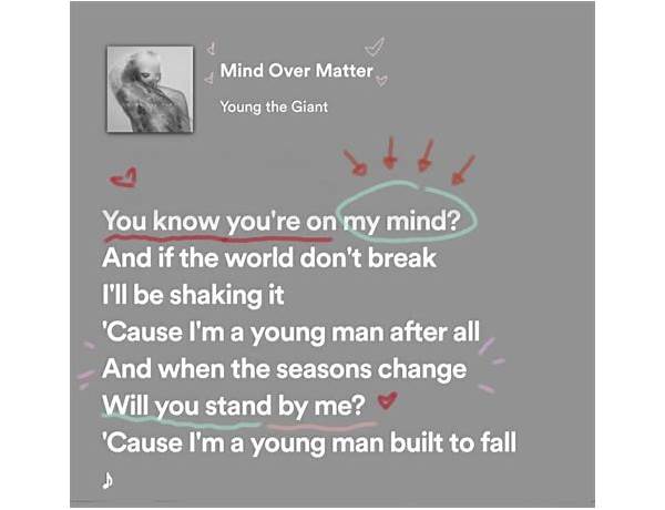 Mind Over Matter en Lyrics [Larry Greene]