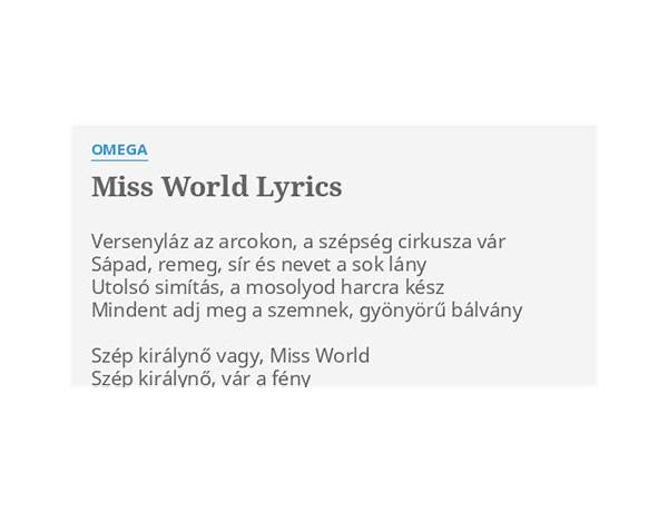 Miss World en Lyrics [All About Eve]