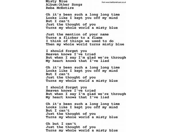 Misty Blue en Lyrics [Etta James]