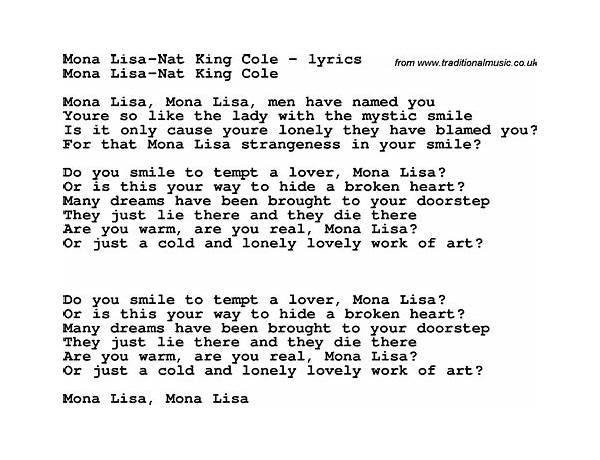 Mona Lisa en Lyrics [Nenjah Nycist]