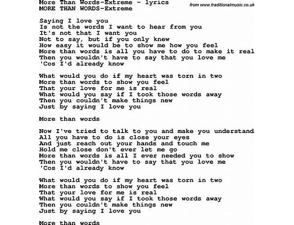 More Than Words en Lyrics [Glee Cast]