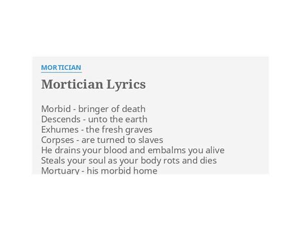 Mortician en Lyrics [Blood Duster]