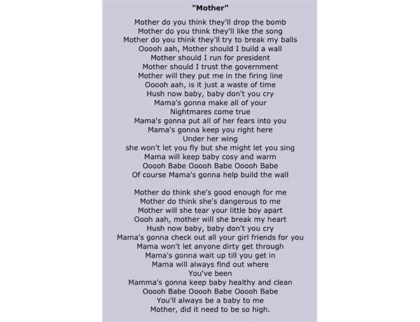 Mother en Lyrics [IDLES]