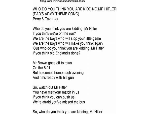 Mr. Hitler en Lyrics [Lead Belly]