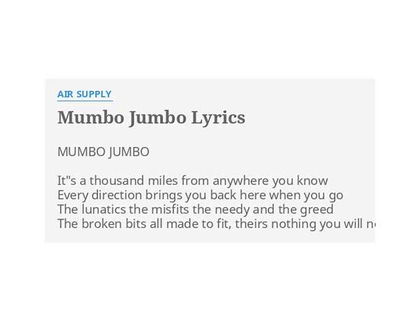 Mumbo Jumbo en Lyrics [IcyReece]