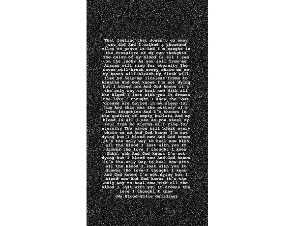 My Blood en Lyrics [The Glorious Sons]