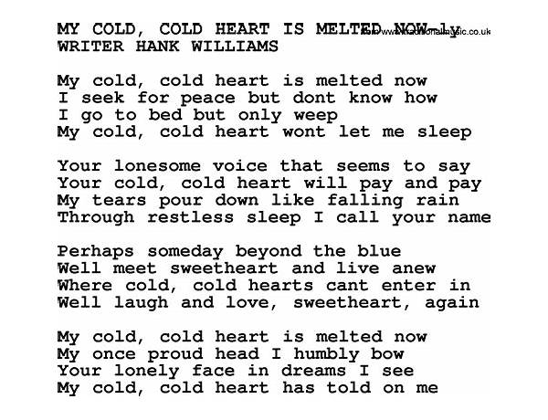 My Cold Heart en Lyrics [Lonesome Wyatt And The Holy Spooks]