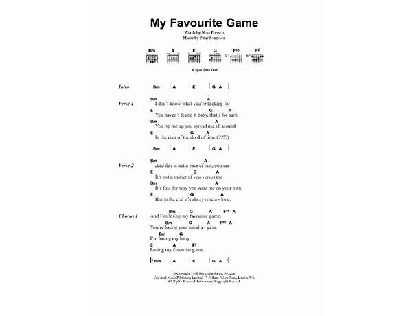 My Favourite Game en Lyrics [The Cardigans]