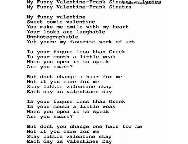 My Funny Valentine en Lyrics [Kenny Rogers]