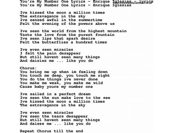 My Number One en Lyrics [Gregory Isaacs]