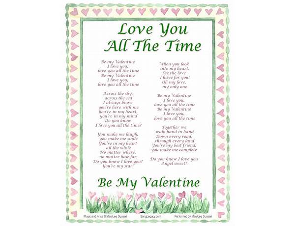 My Valentine en Lyrics [Johnny Oh]