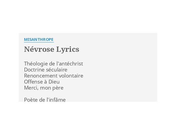 Névrose fr Lyrics [The misanthrope]