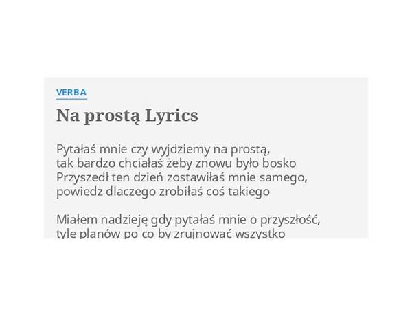 Na Prostą pl Lyrics [Verba]