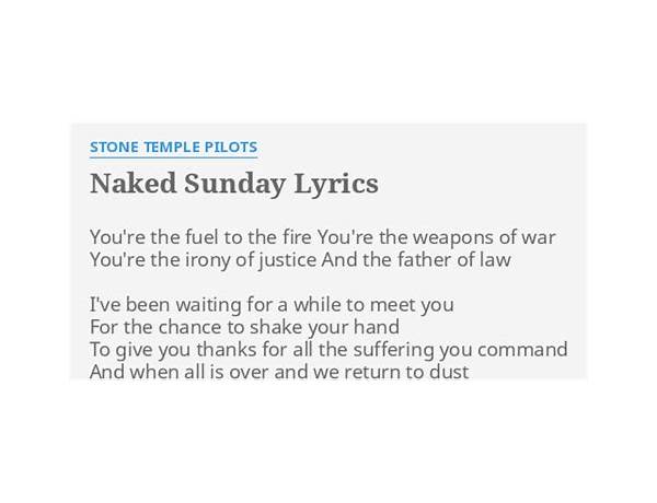 Naked Sunday en Lyrics [Stone Temple Pilots]