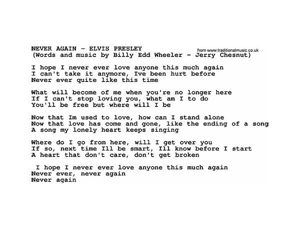 Never Again en Lyrics [Elvis Presley]