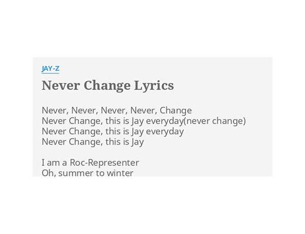 Never Change en Lyrics [Oblivians]