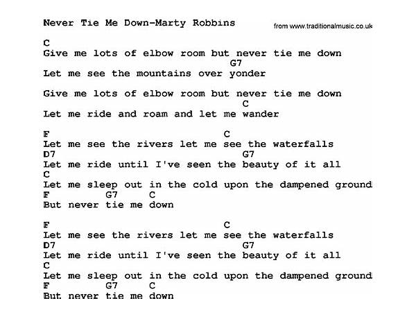 Never Tie Me Down en Lyrics [Chris Rea]