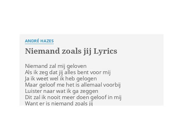 Niemand Zoals Jij nl Lyrics [Chesron]