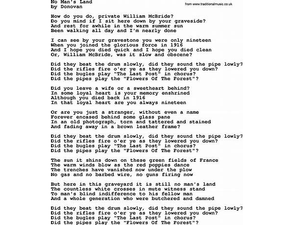 No Man\'s Land en Lyrics [Slim Dusty]