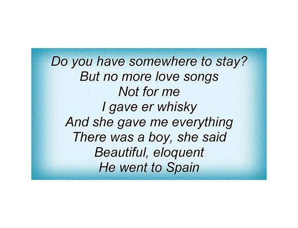 No More Love Songs en Lyrics [Lloyd Cole]