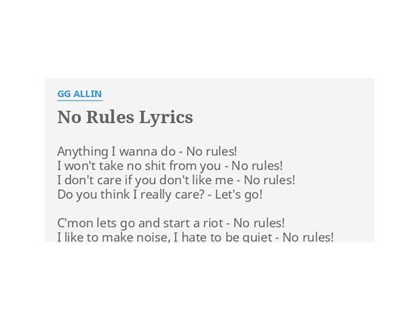 No Rules en Lyrics [Open Mike Eagle]