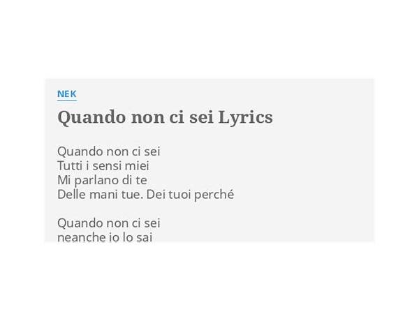 Non Ci Sei it Lyrics [FunkyPein]