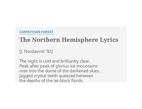 Northern Hemisphere en Lyrics [DJ DAX]