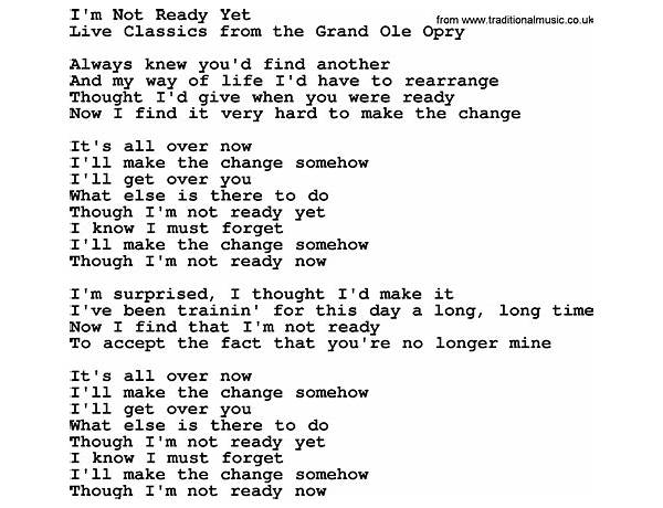 Not Yet en Lyrics [The Veils]