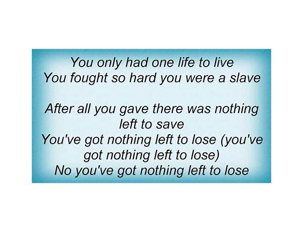 Nothing Left to Lose en Lyrics [Bodh\'aktan]