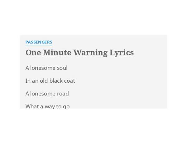 ONE MINUTE WARNING en Lyrics [BIA]