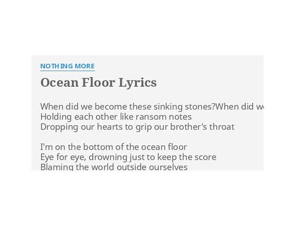 Ocean Floor en Lyrics [Nothing More]