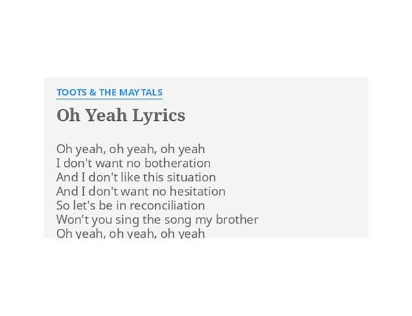 Oh Yeah en Lyrics [The Maytals]