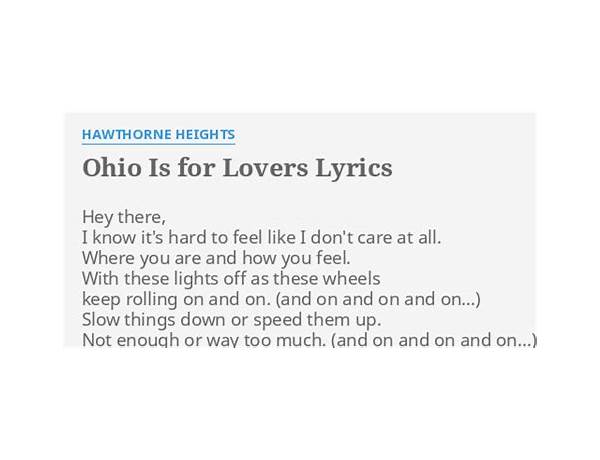 Ohio Is For Lovers en Lyrics [American Awesome Alliance]