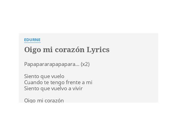 Oigo mi corazon es Lyrics [Edurne]