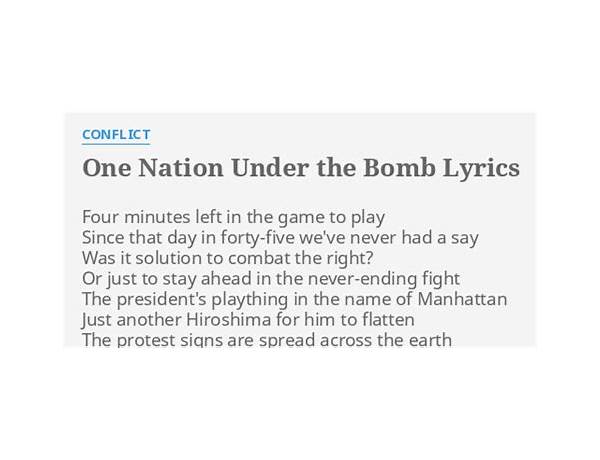 One Nation Under The Bomb en Lyrics [Conflict]